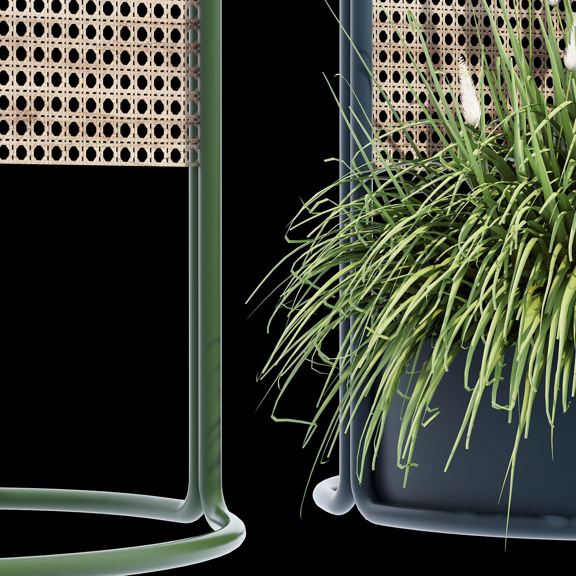 Paradiso three wooden plant stands 3D model_11