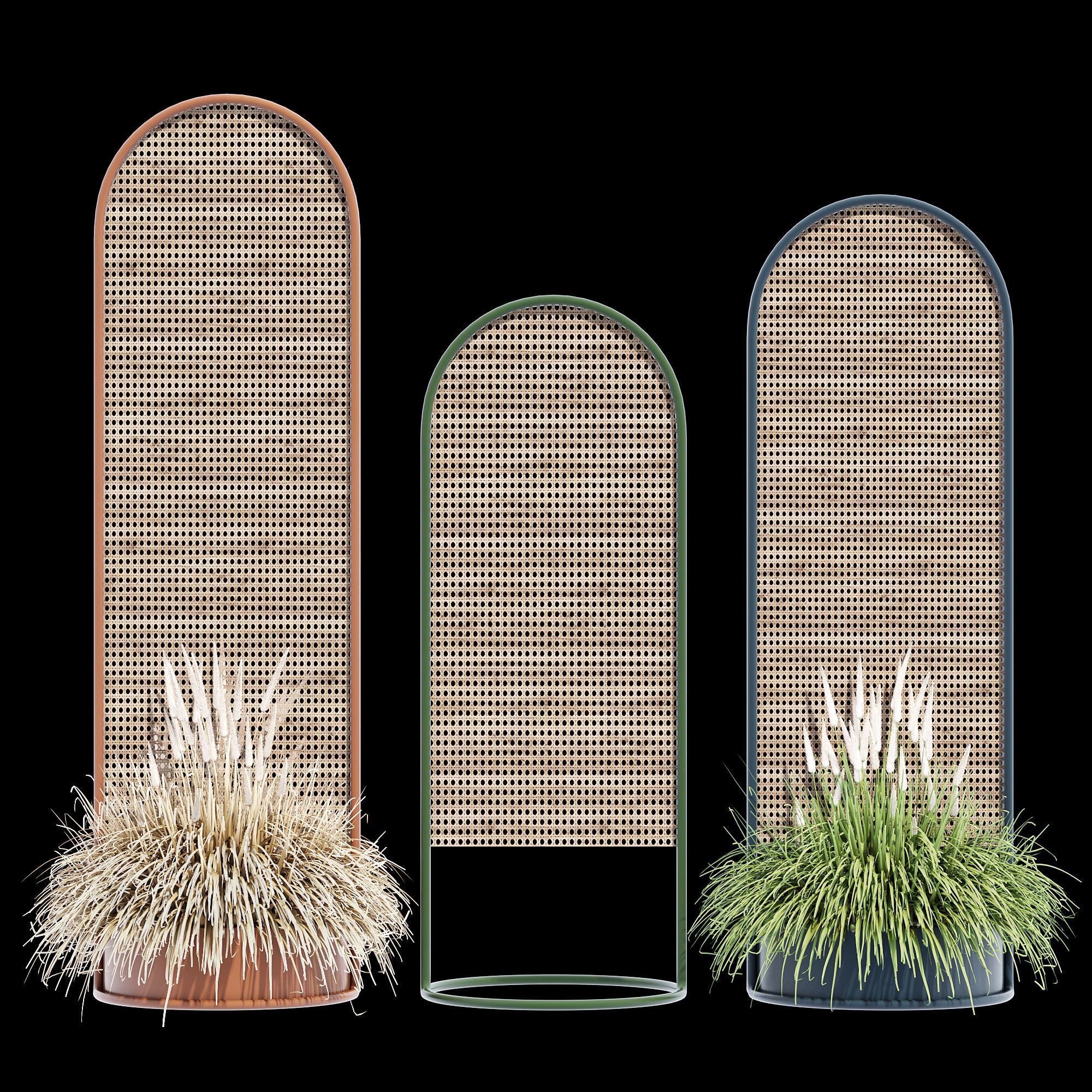 Paradiso three wooden plant stands 3D model_9