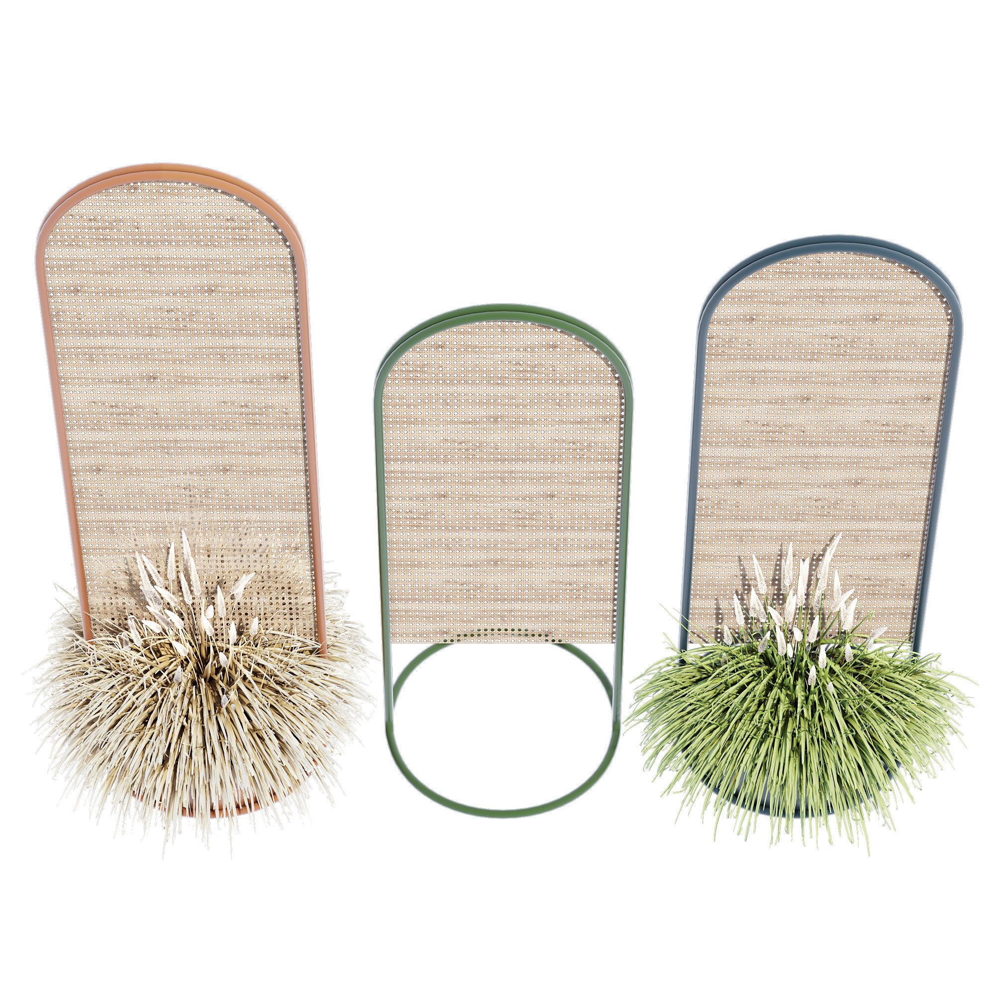 Paradiso three wooden plant stands 3D model_1