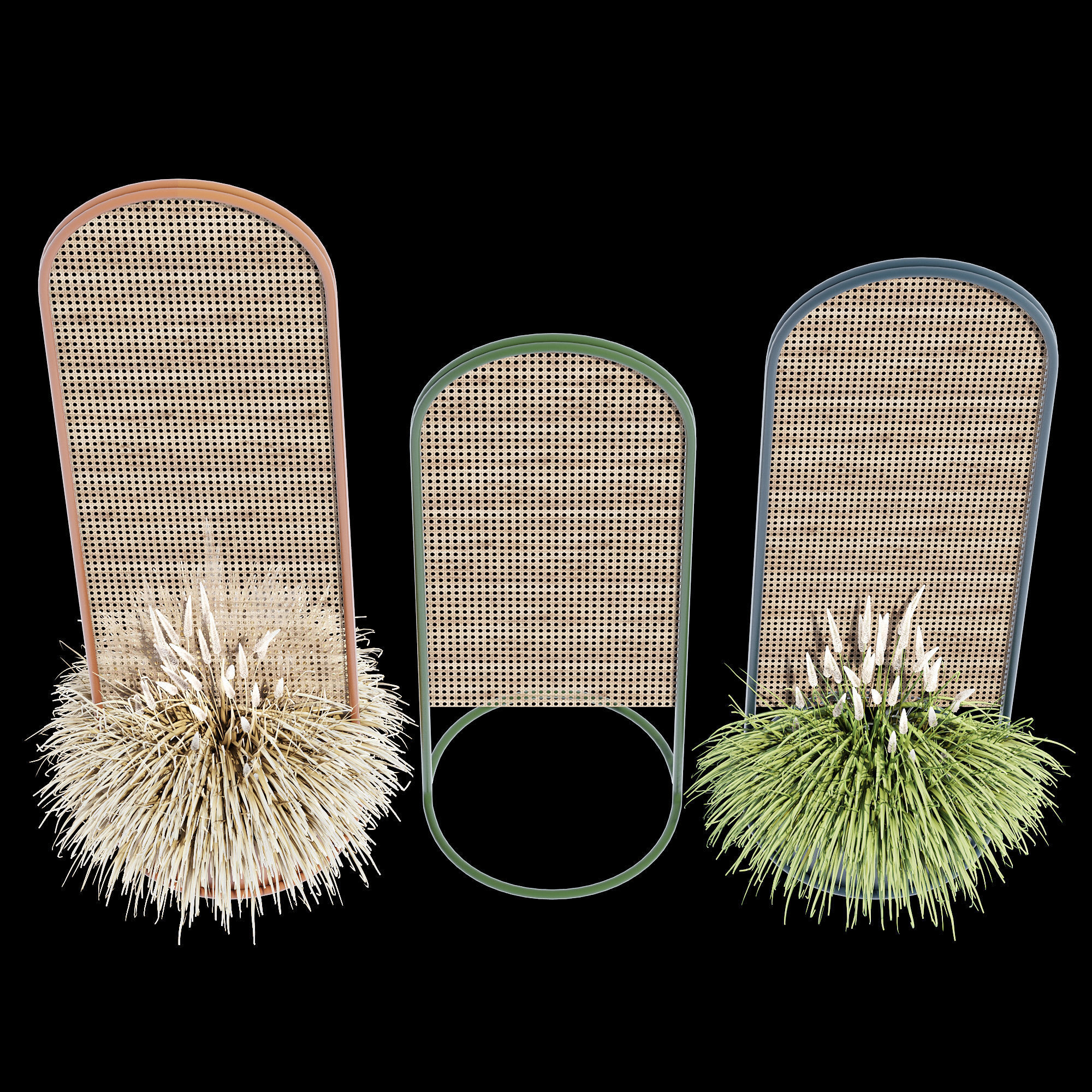 Paradiso three wooden plant stands 3D model_8