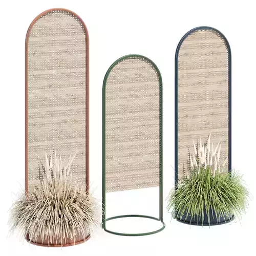 Paradiso three wooden plant stands 3D model