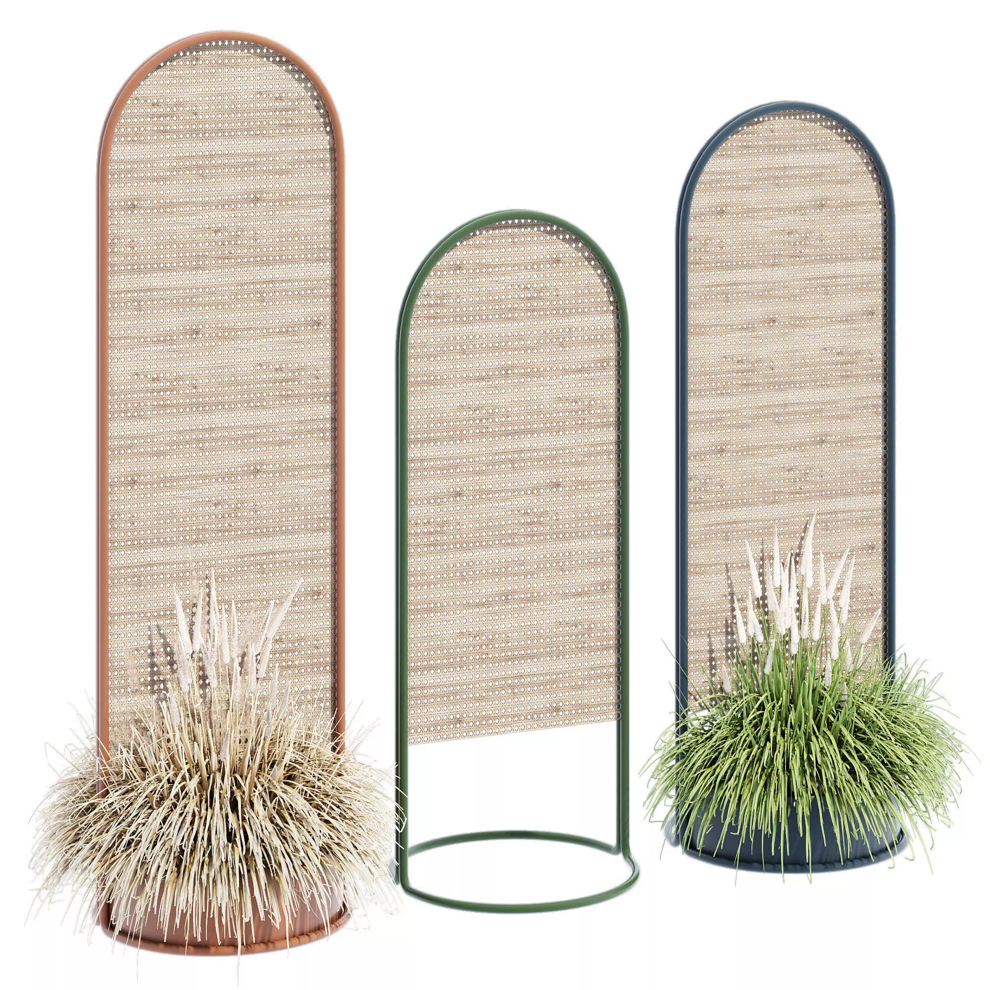 Paradiso three wooden plant stands 3D model_0