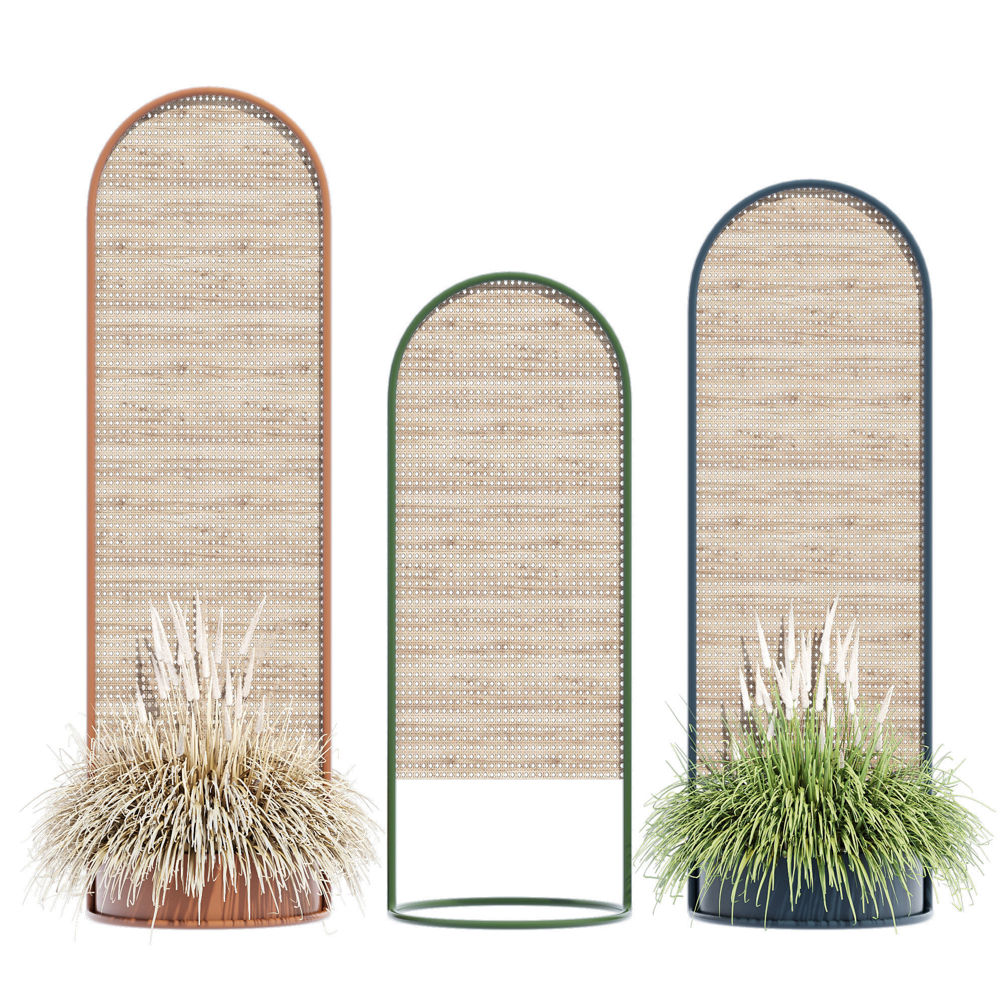 Paradiso three wooden plant stands 3D model_2