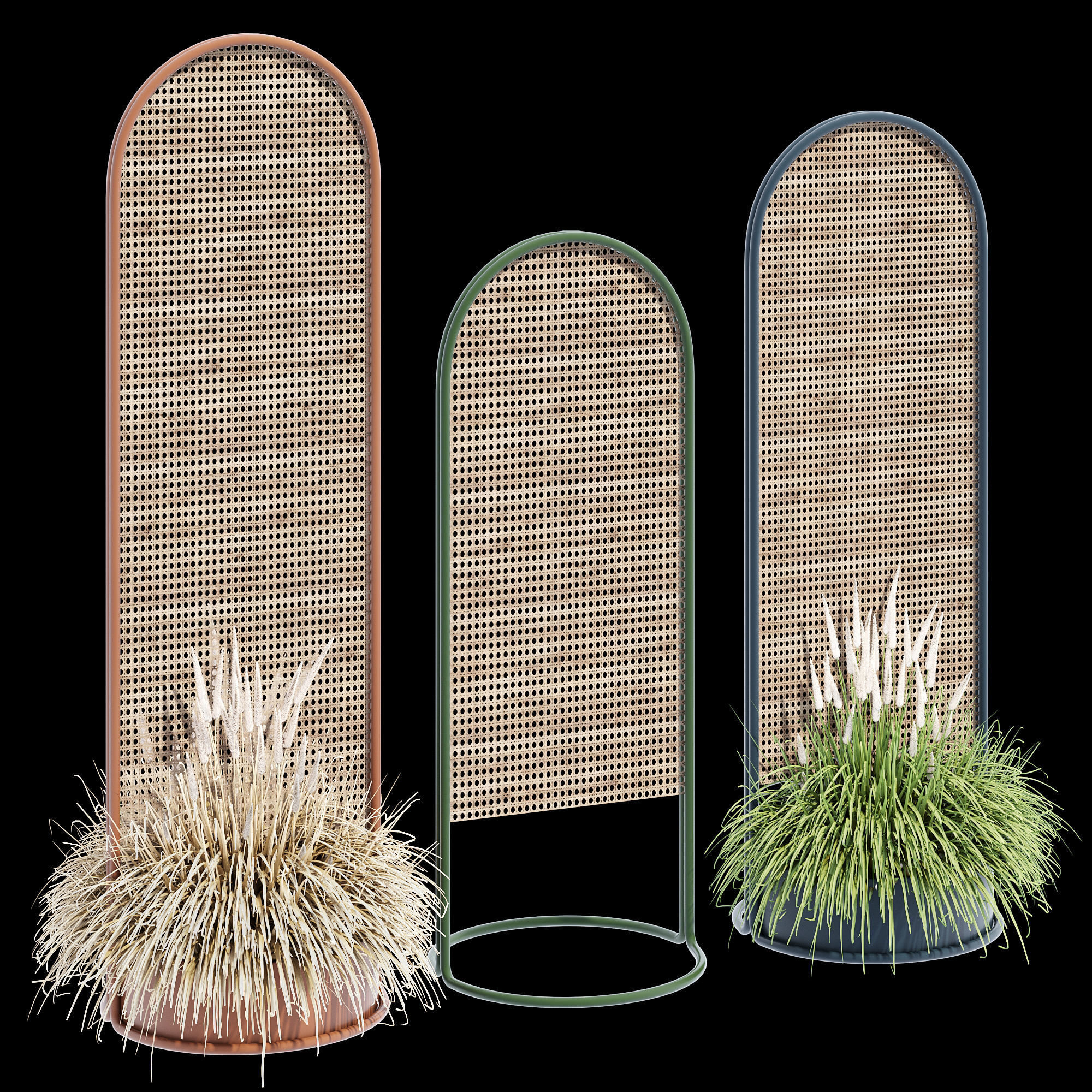 Paradiso three wooden plant stands 3D model_7