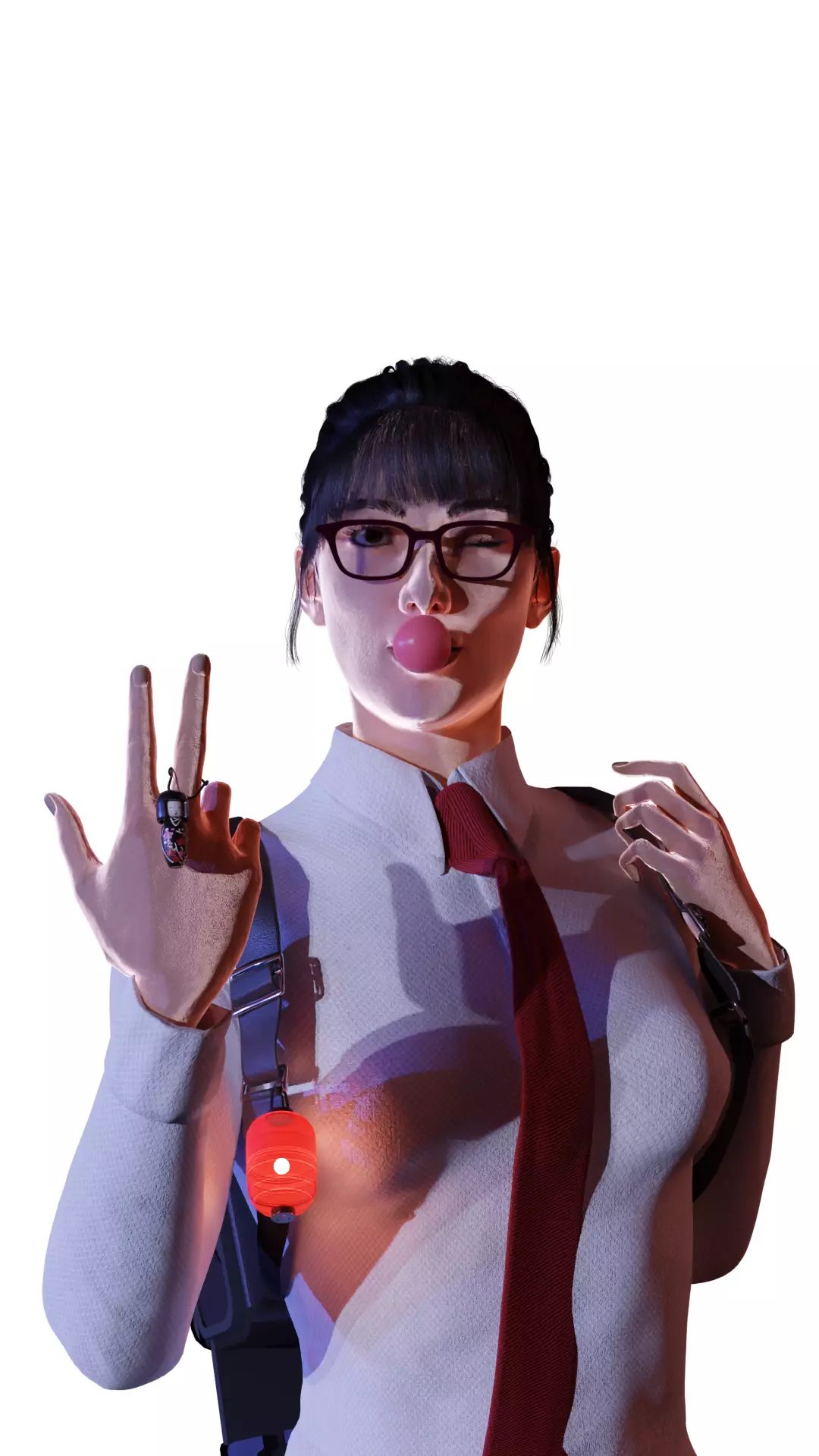 girl with a backpack 3D model