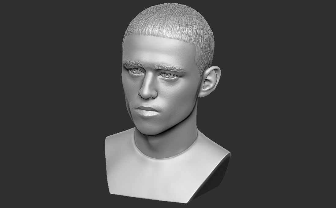 Phil Foden bust for 3D printing 3D print model_14