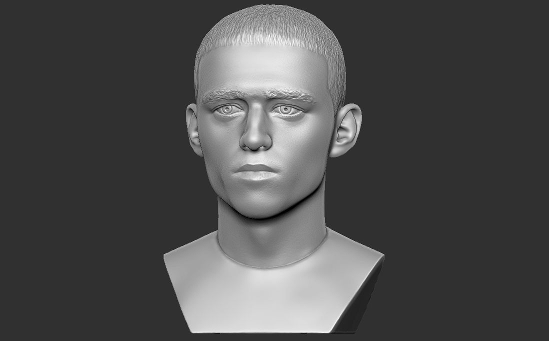 Phil Foden bust for 3D printing 3D print model_1