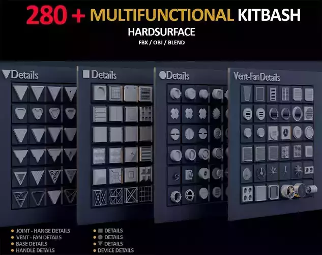 288 MULTIFUNCTIONAL KITBASH 3D model