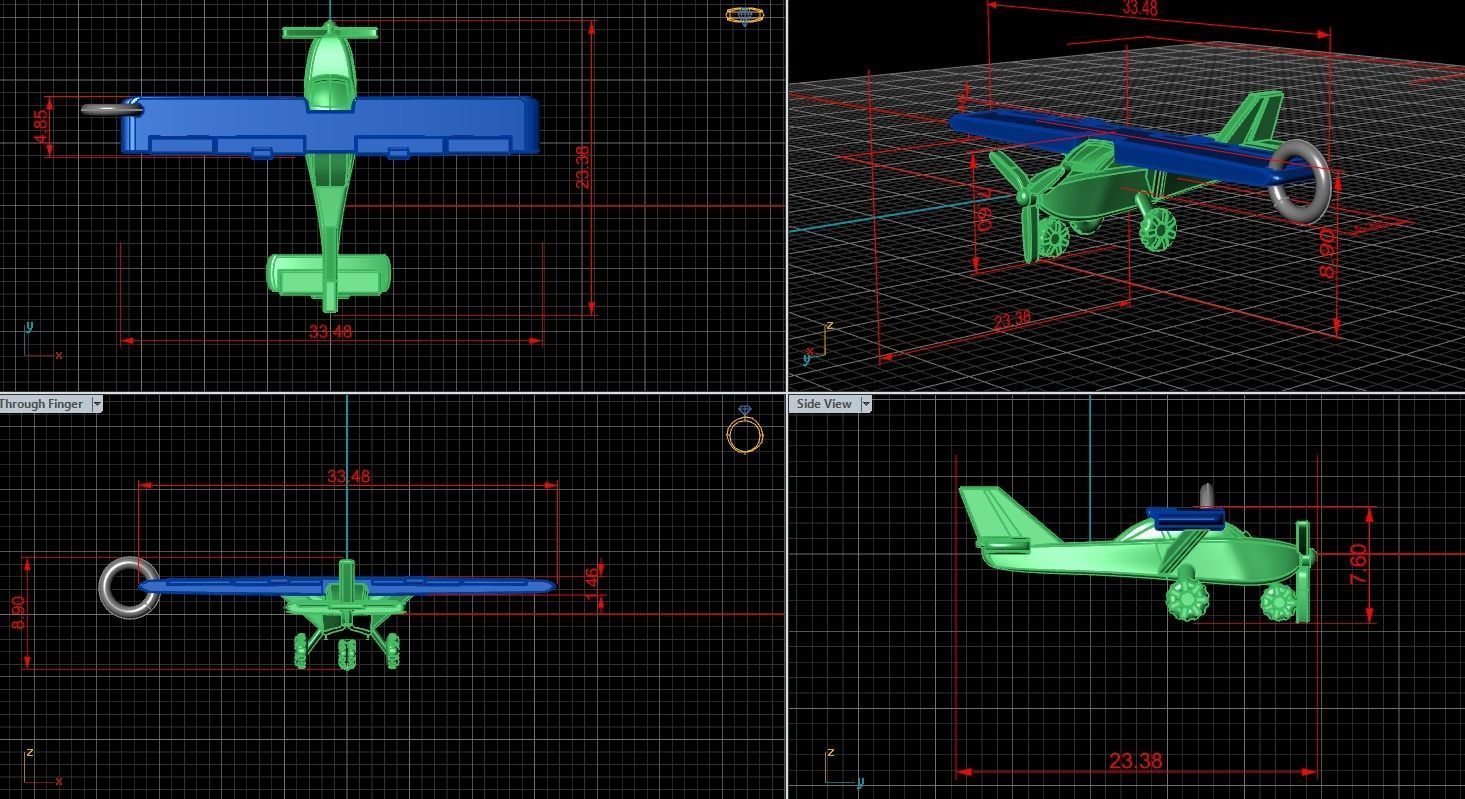 Plane pendant 3D print or CNC model 3D print model_11