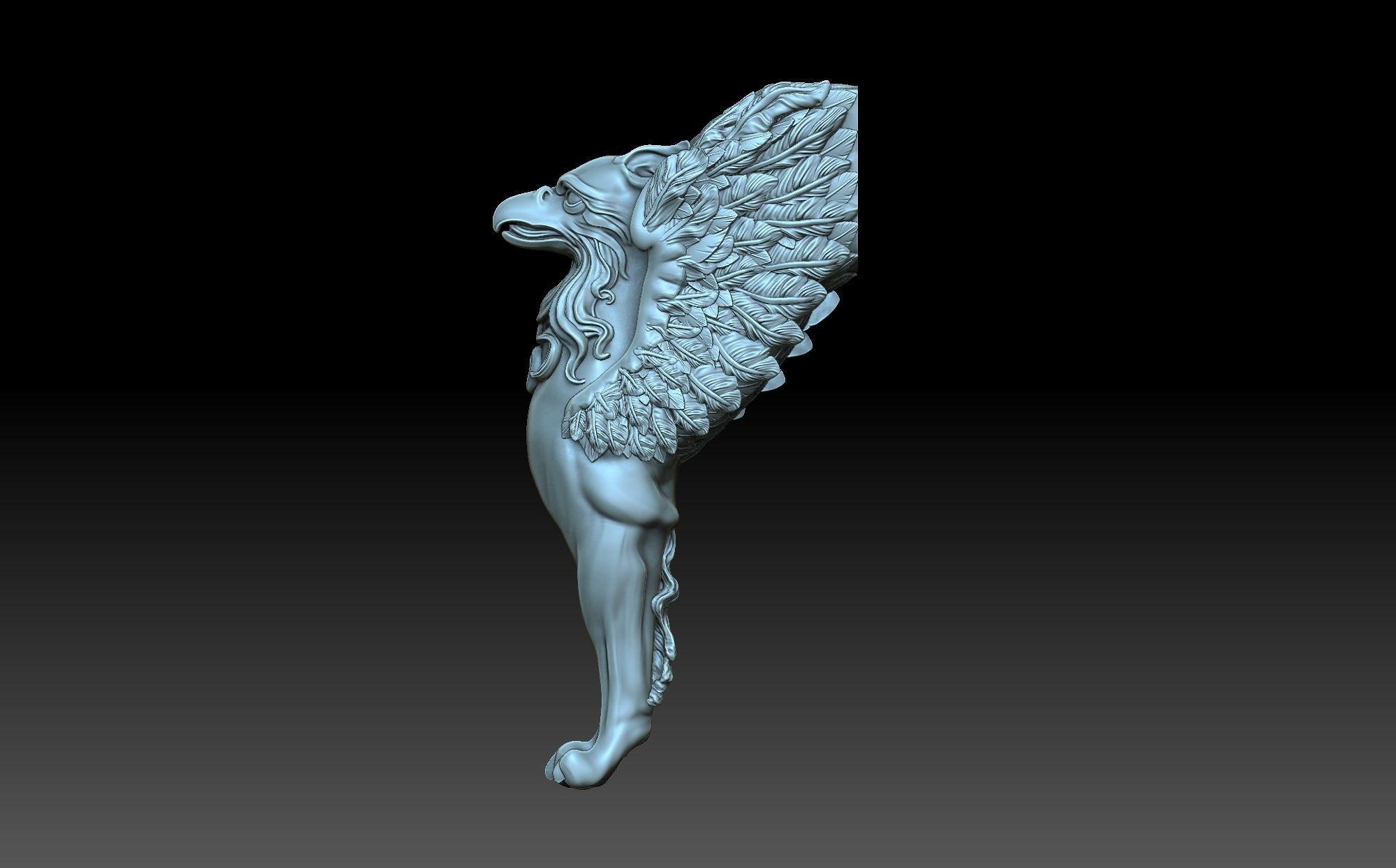 Gryphon statue of lion 3D print model_1