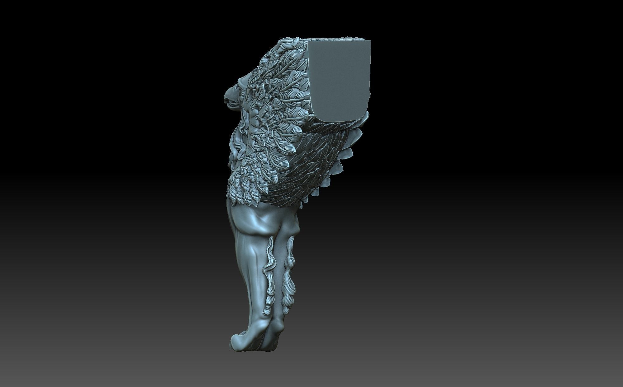 Gryphon statue of lion 3D print model_2