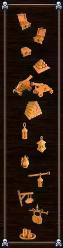 Pirate accessories 4 3D print model