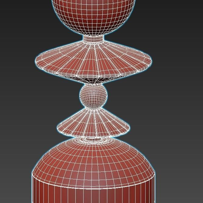 odeon glass pendant light with gold and accents 3D model_4