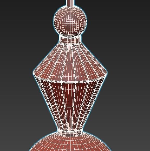 odeon glass pendant light with gold and accents 3D model_5