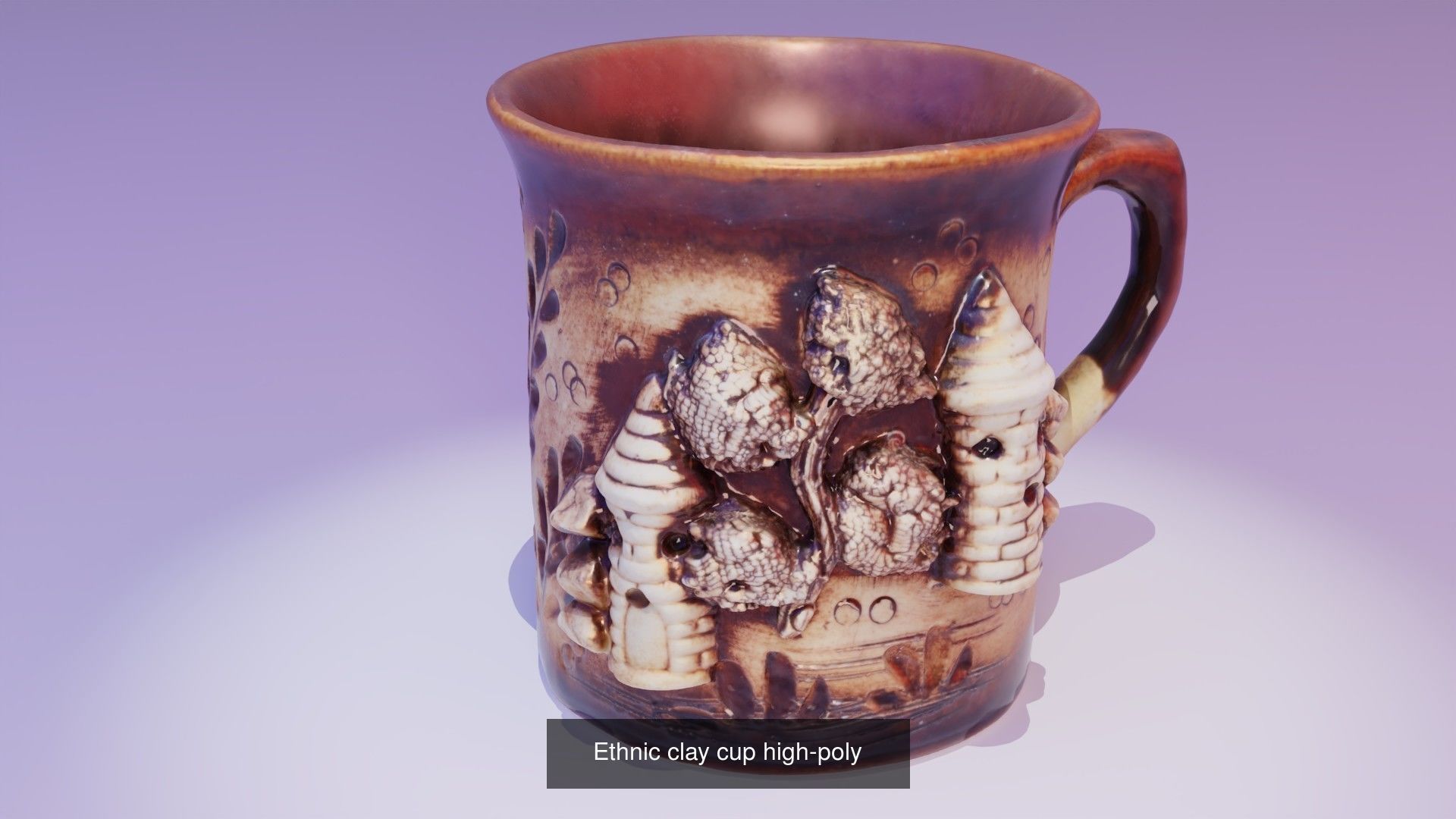 Ethnic clay cup high-poly 3D Model Collection_1