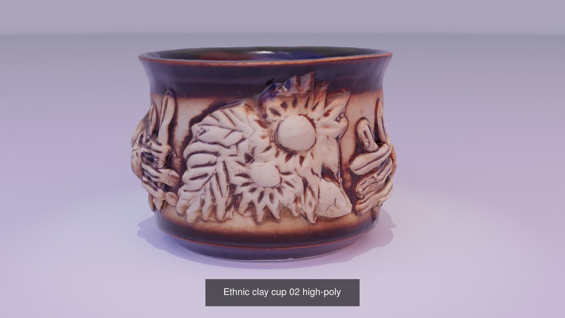 Ethnic clay cup high-poly 3D Model Collection_3