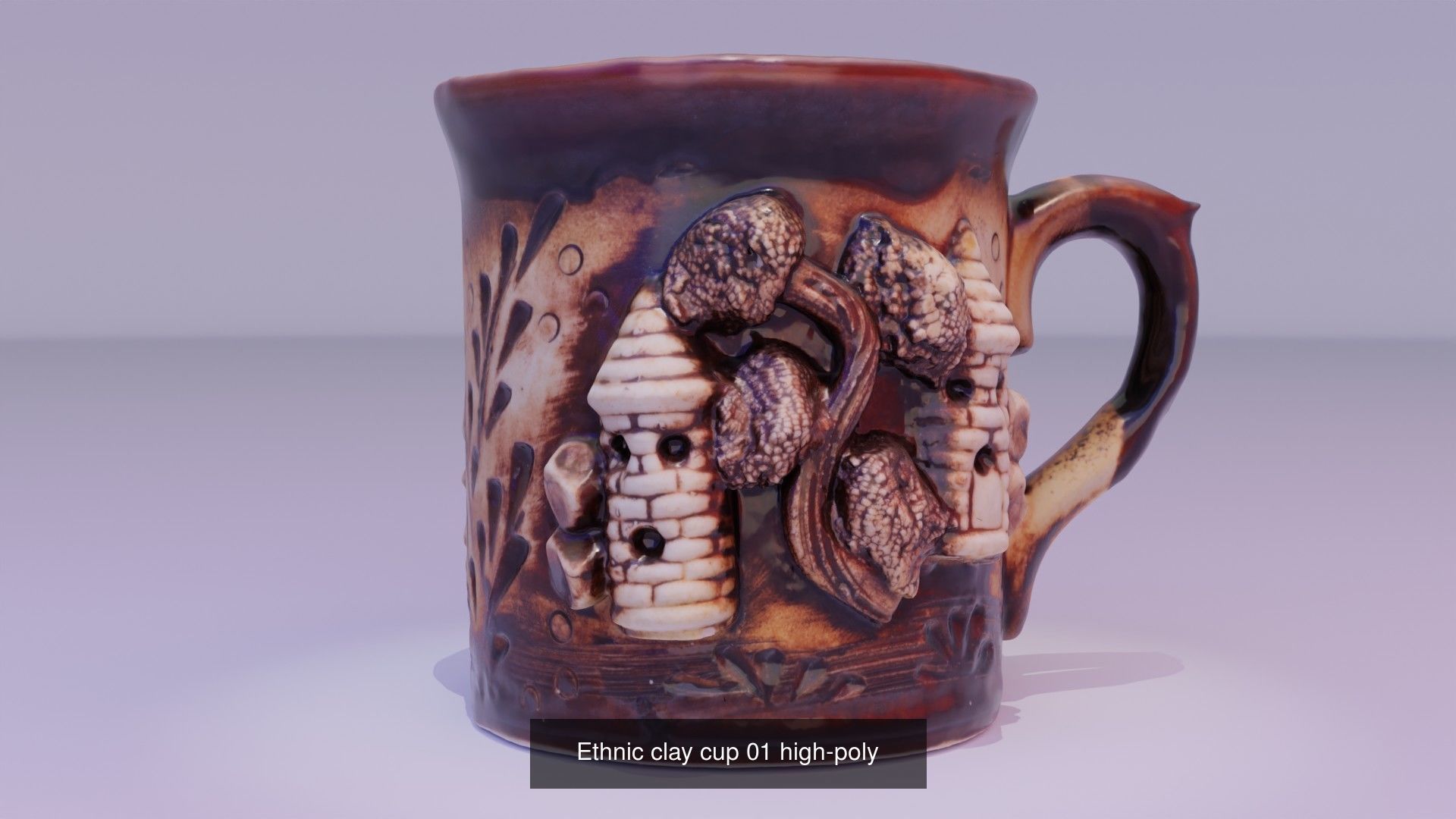 Ethnic clay cup high-poly 3D Model Collection_2