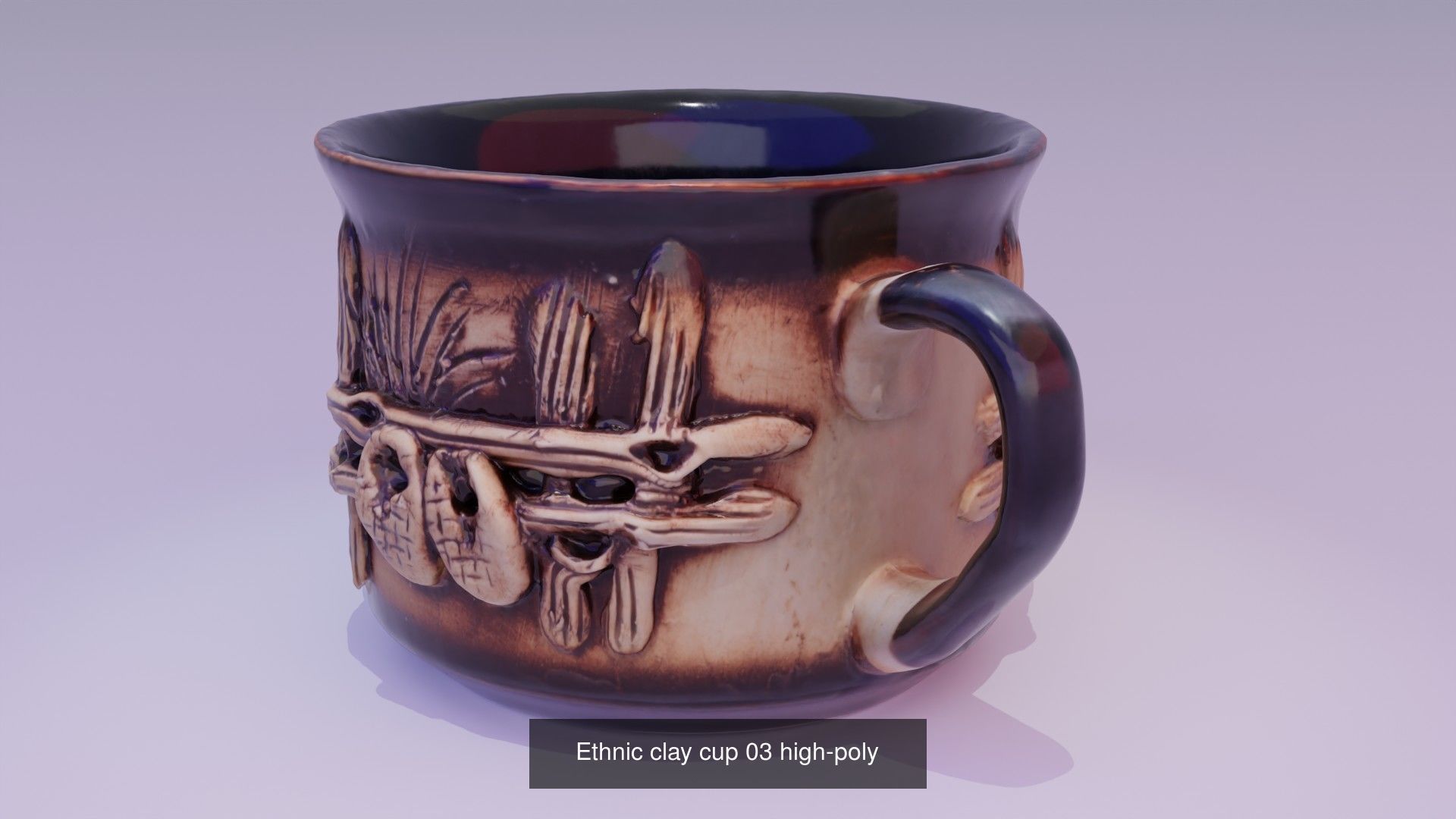 Ethnic clay cup high-poly 3D Model Collection_4