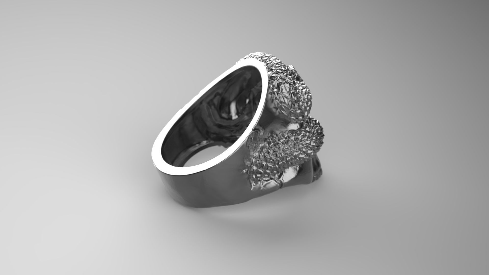 Skull Snake ring 3D print model_18