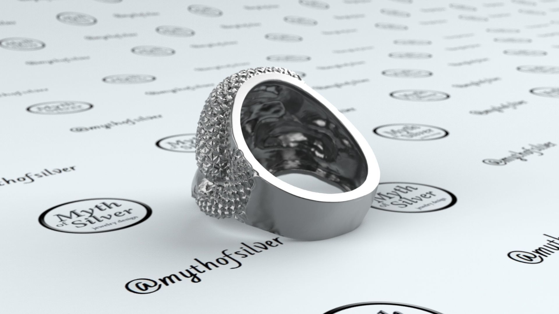 Skull Snake ring 3D print model_12