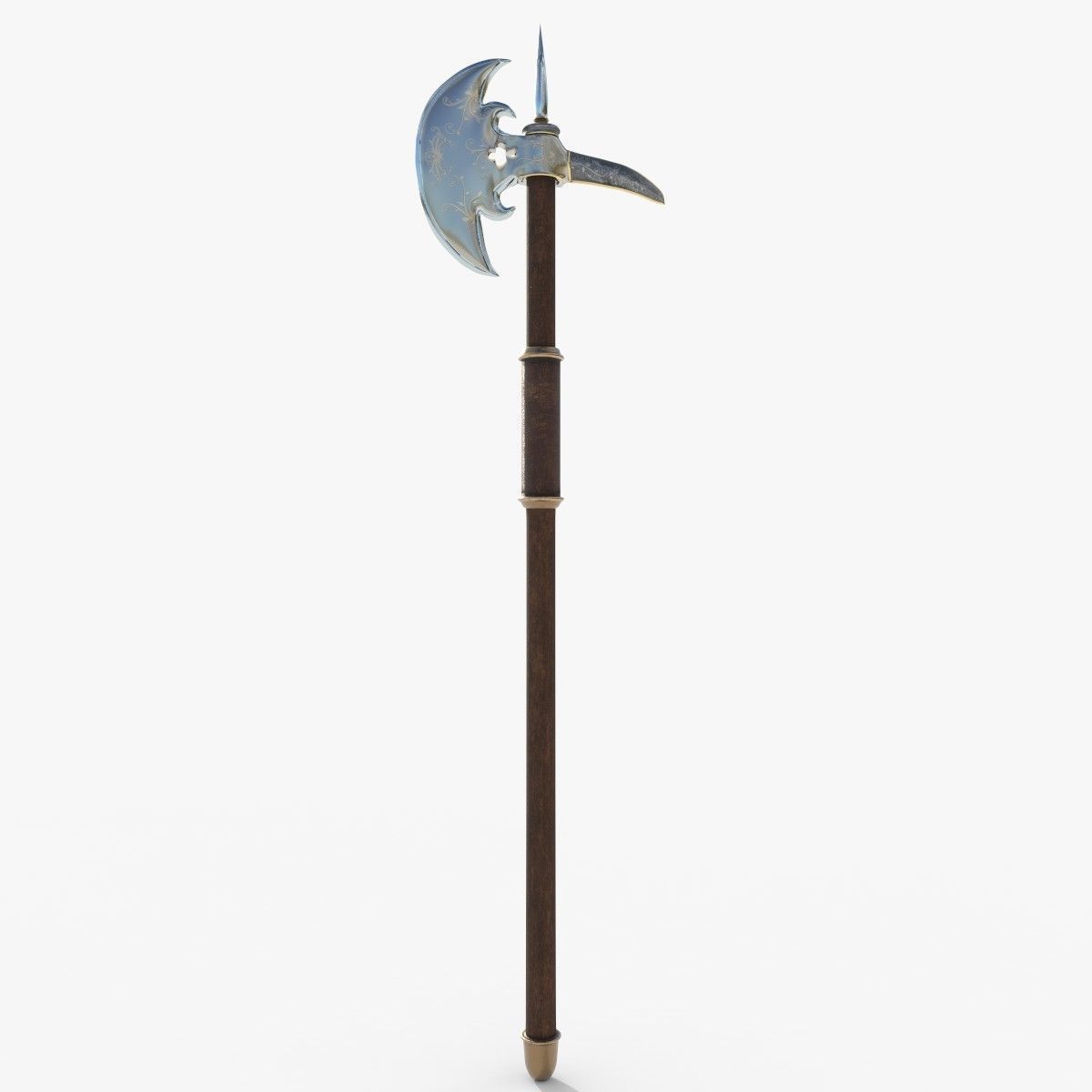 Medieval Halberd Low-poly 3D model_8