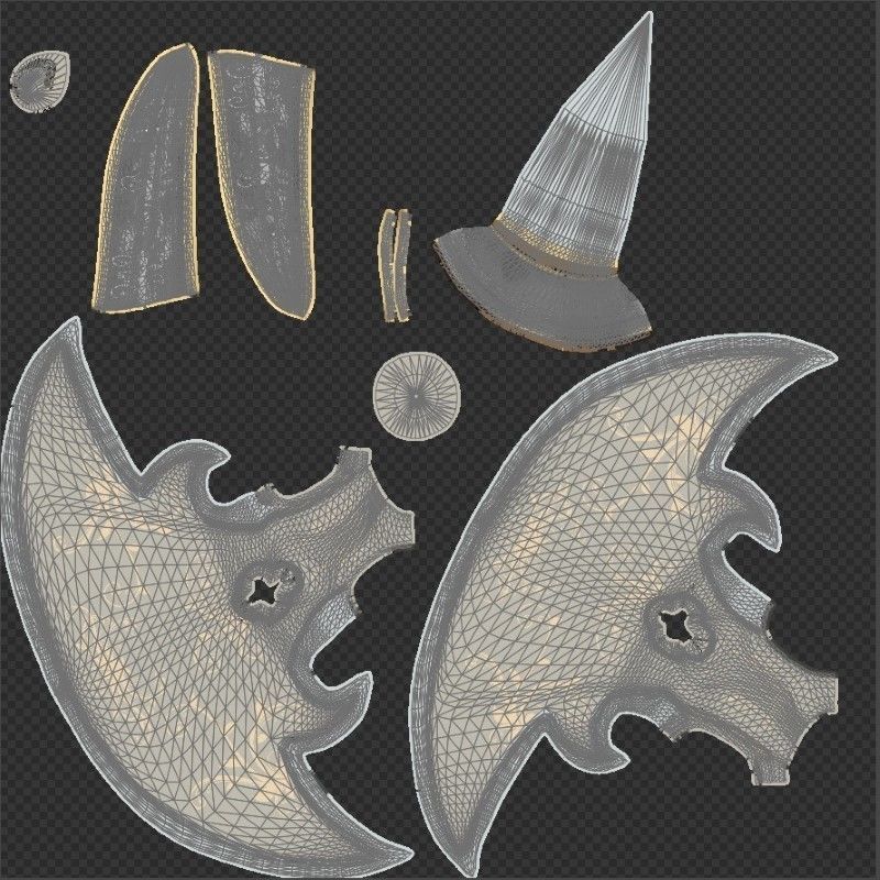 Medieval Halberd Low-poly 3D model_10