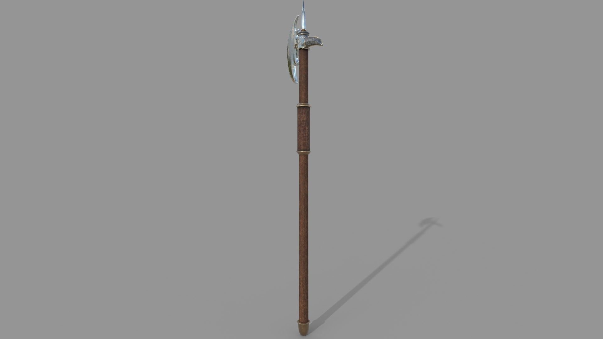 Medieval Halberd Low-poly 3D model_6