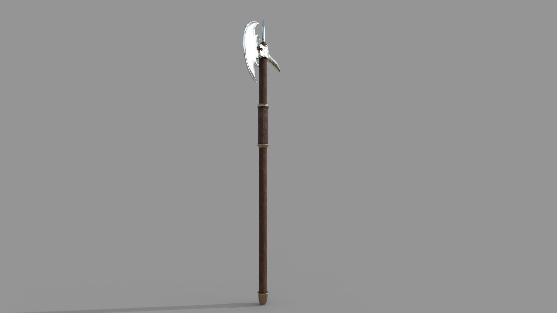 Medieval Halberd Low-poly 3D model_7