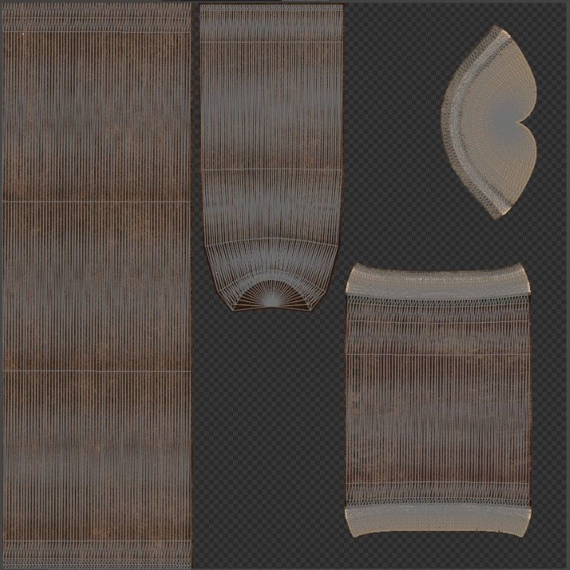 Medieval Halberd Low-poly 3D model_11