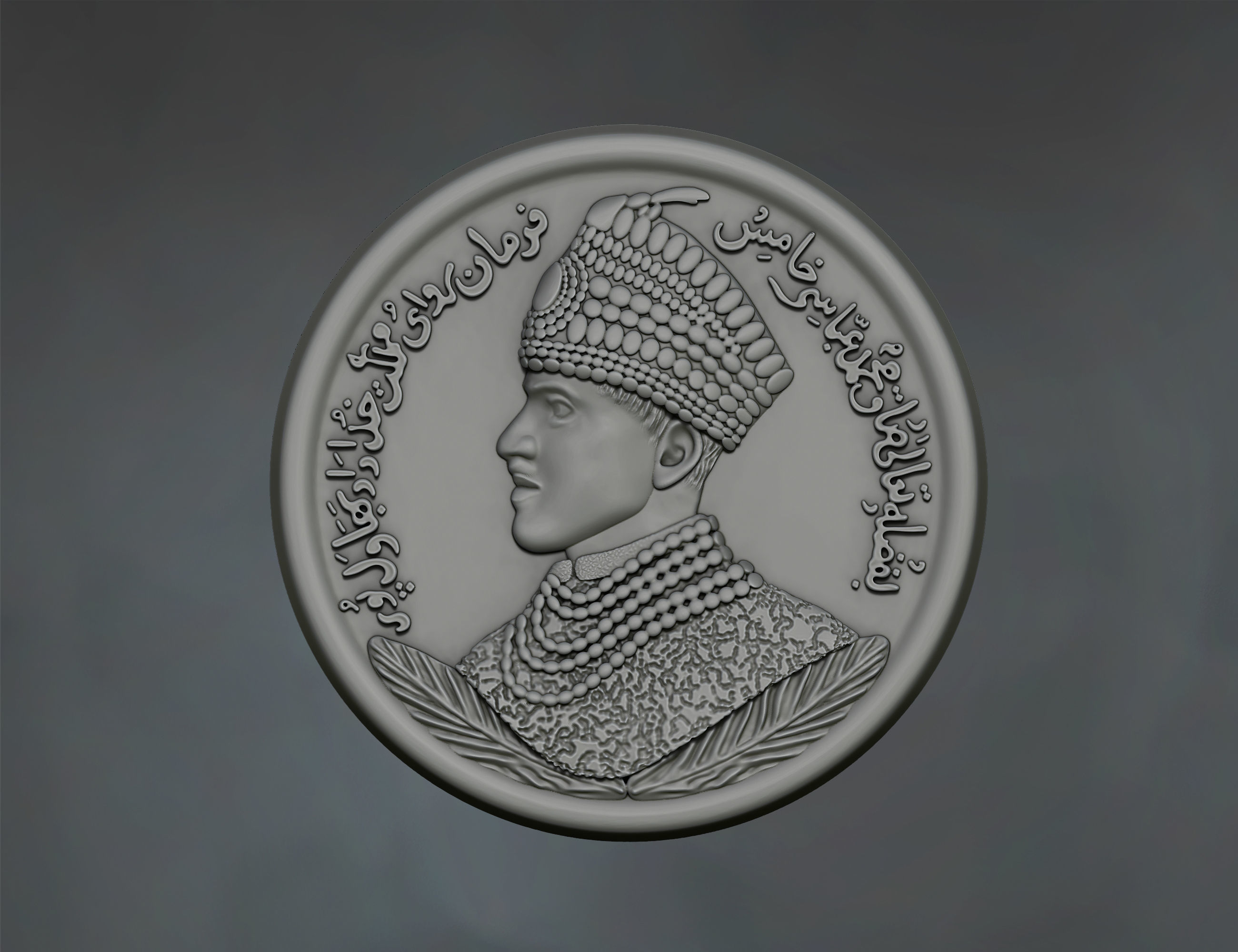 Antique coin 3D Relief 3D print model_5