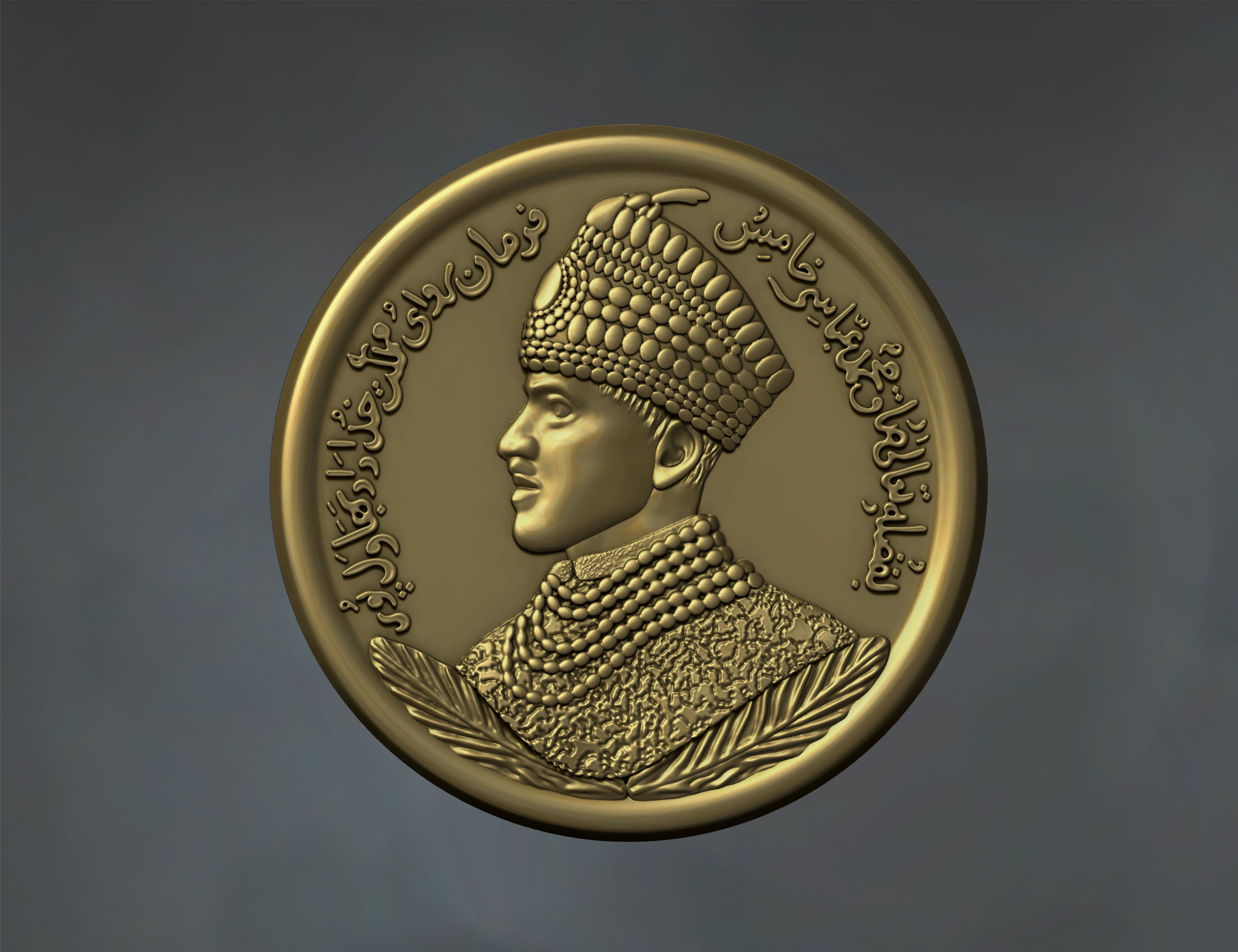Antique coin 3D Relief 3D print model_2
