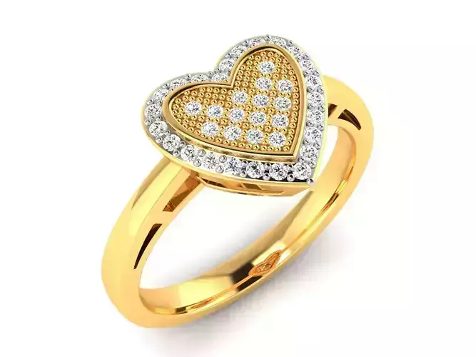 Women Solitaire Heart Ring full 3dm stl obj fbx Render Details 3D print model