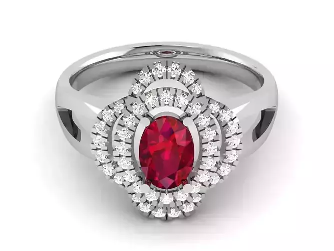 Women Solitaire Oval Ring full 3dm stl obj fbx Render Details