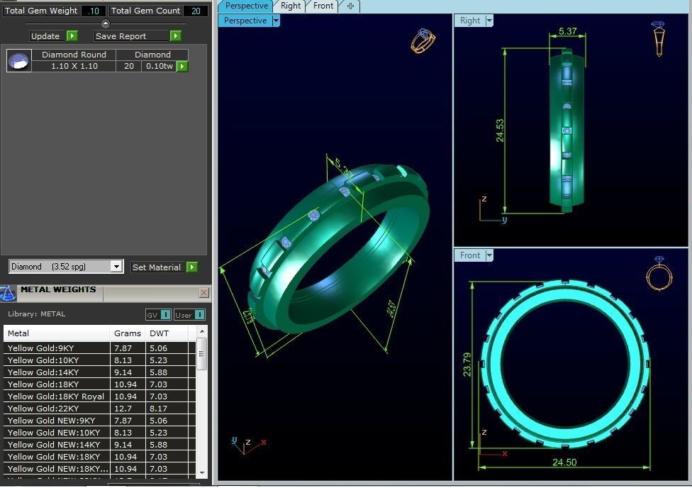 Women Solitaire Ring full 3dm stl obj fbx Render Details 3D print model_6