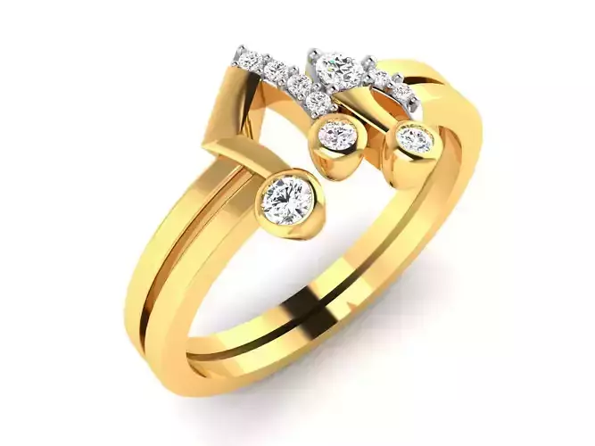Women Solitaire Ring 3dm stl obj fbx Render Details