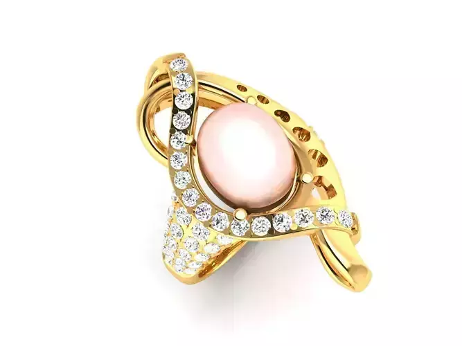 Women Solitaire Opal Stone  Ring 3dm stl obj fbx Render Details