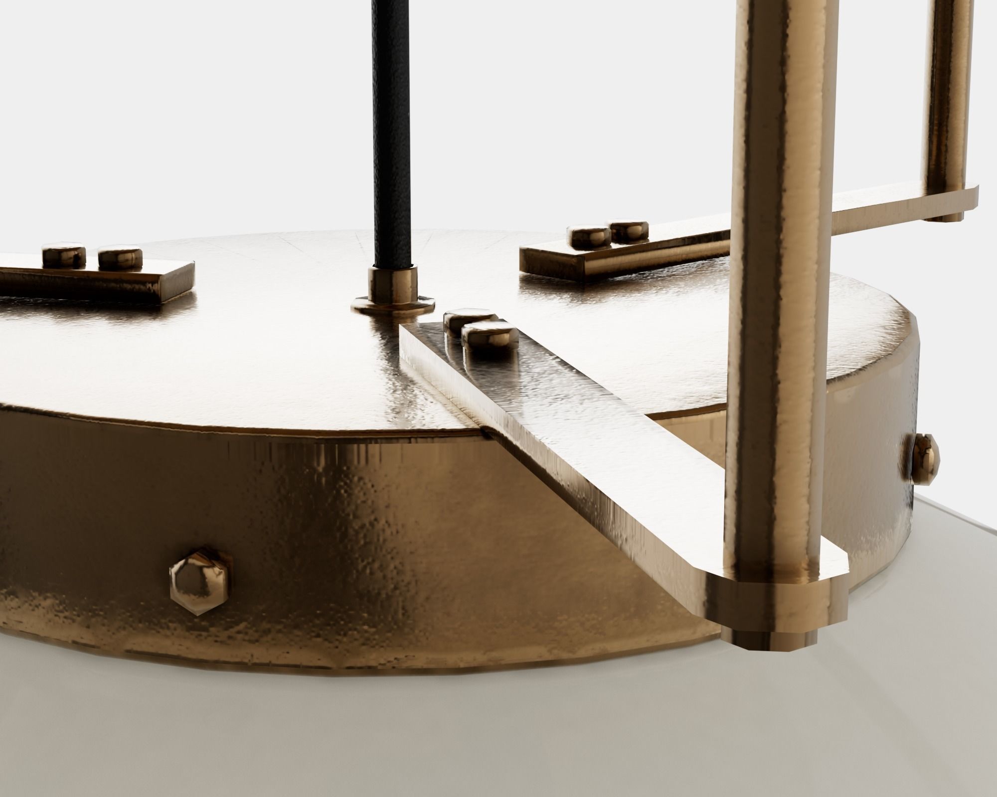 Spherical retro ceiling light pbr game ready C4D model Low-poly 3D model_11