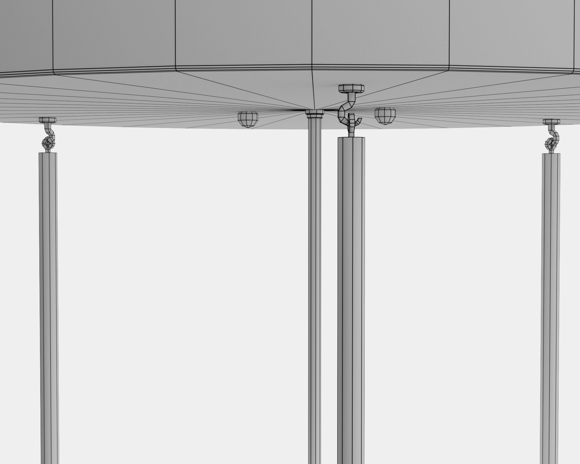 Spherical retro ceiling light pbr game ready C4D model Low-poly 3D model_14