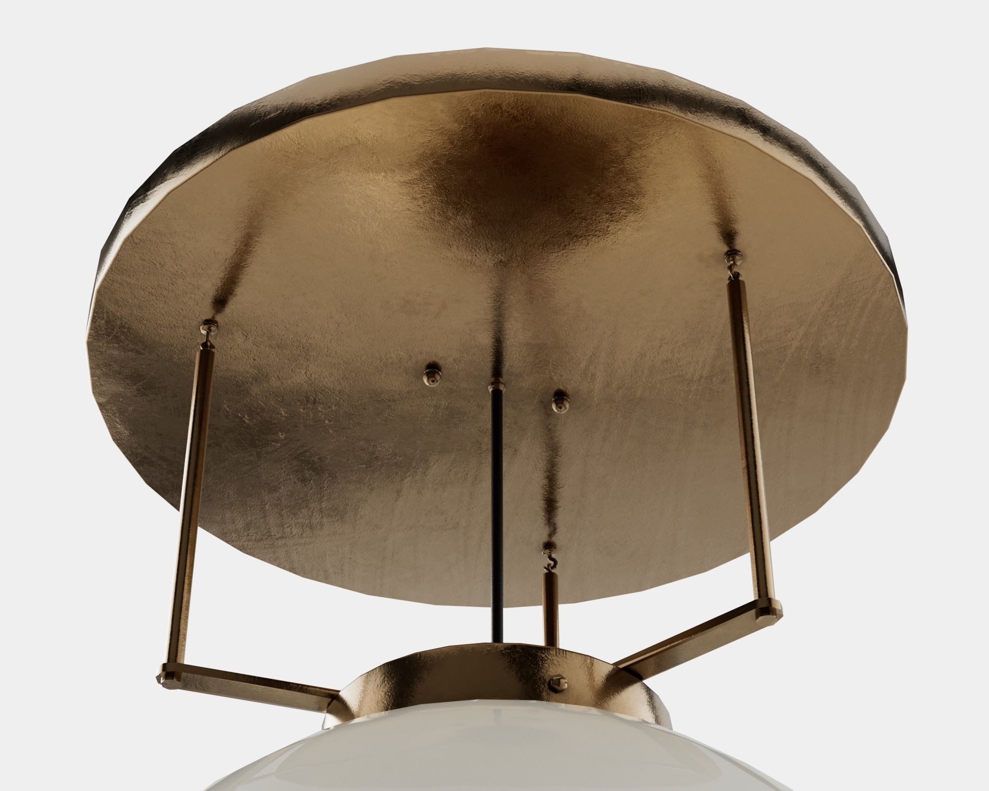 Spherical retro ceiling light pbr game ready C4D model Low-poly 3D model_7