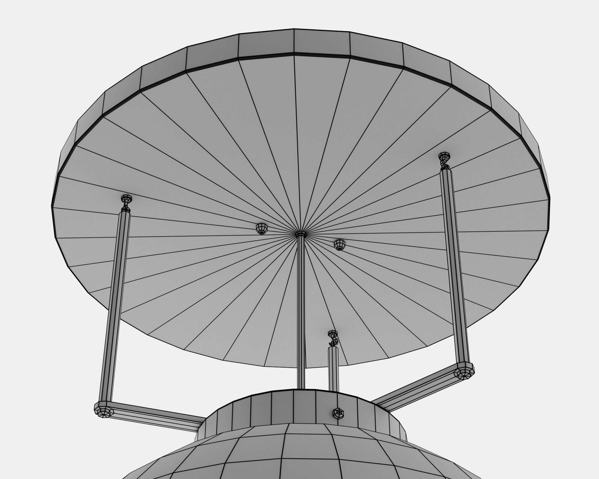 Spherical retro ceiling light pbr game ready C4D model Low-poly 3D model_8