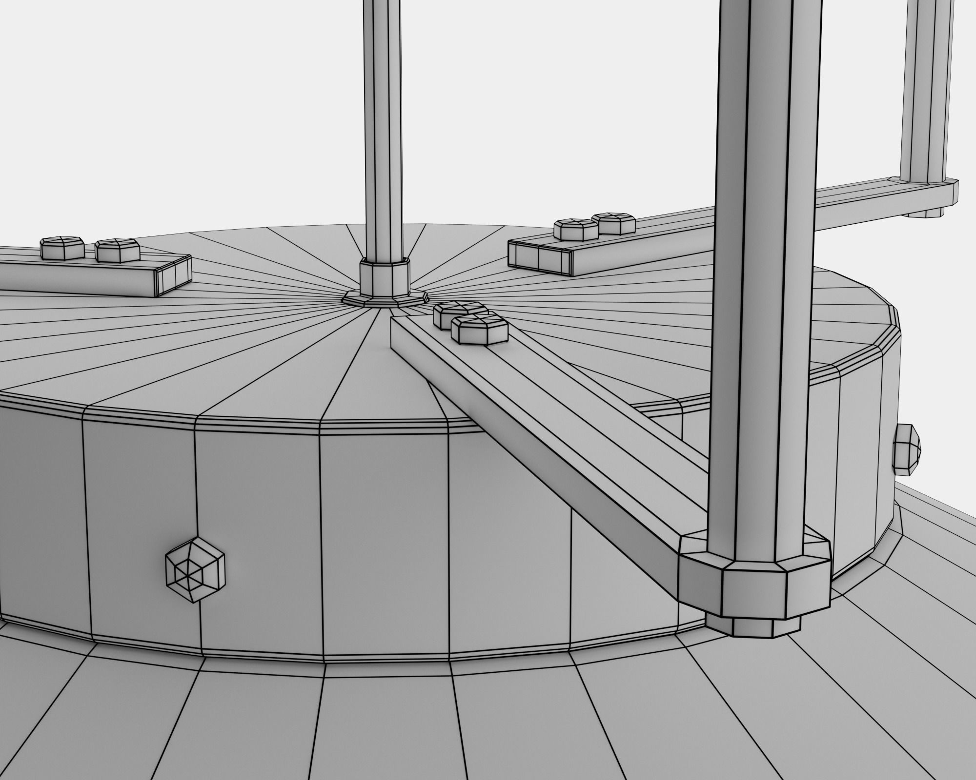 Spherical retro ceiling light pbr game ready C4D model Low-poly 3D model_12