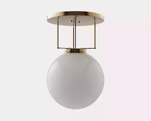 Spherical retro ceiling light pbr game ready C4D model