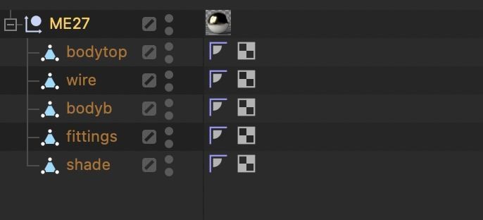 Spherical retro ceiling light pbr game ready C4D model Low-poly 3D model_15