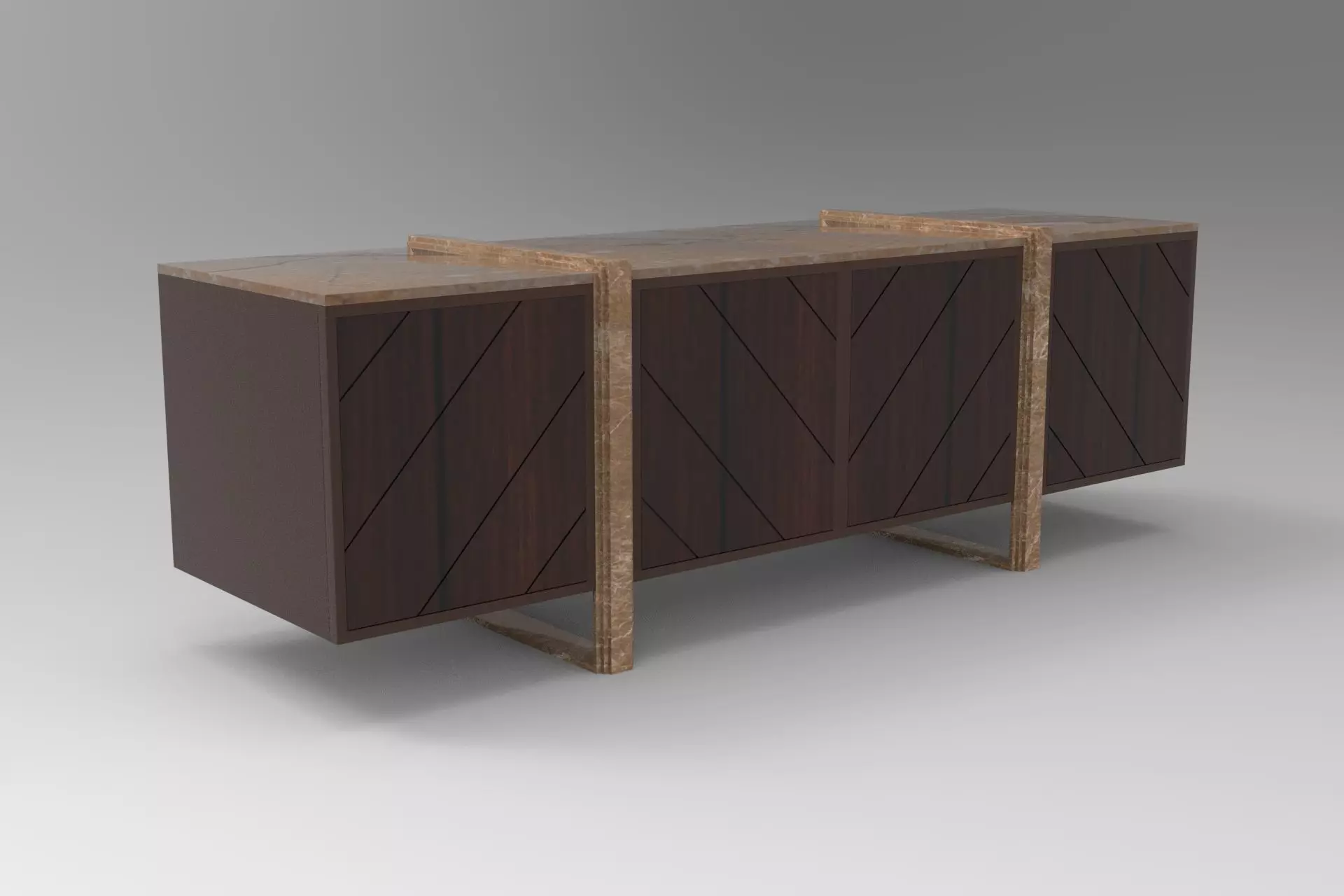 Perito Sideboard Low-poly 3D model_0