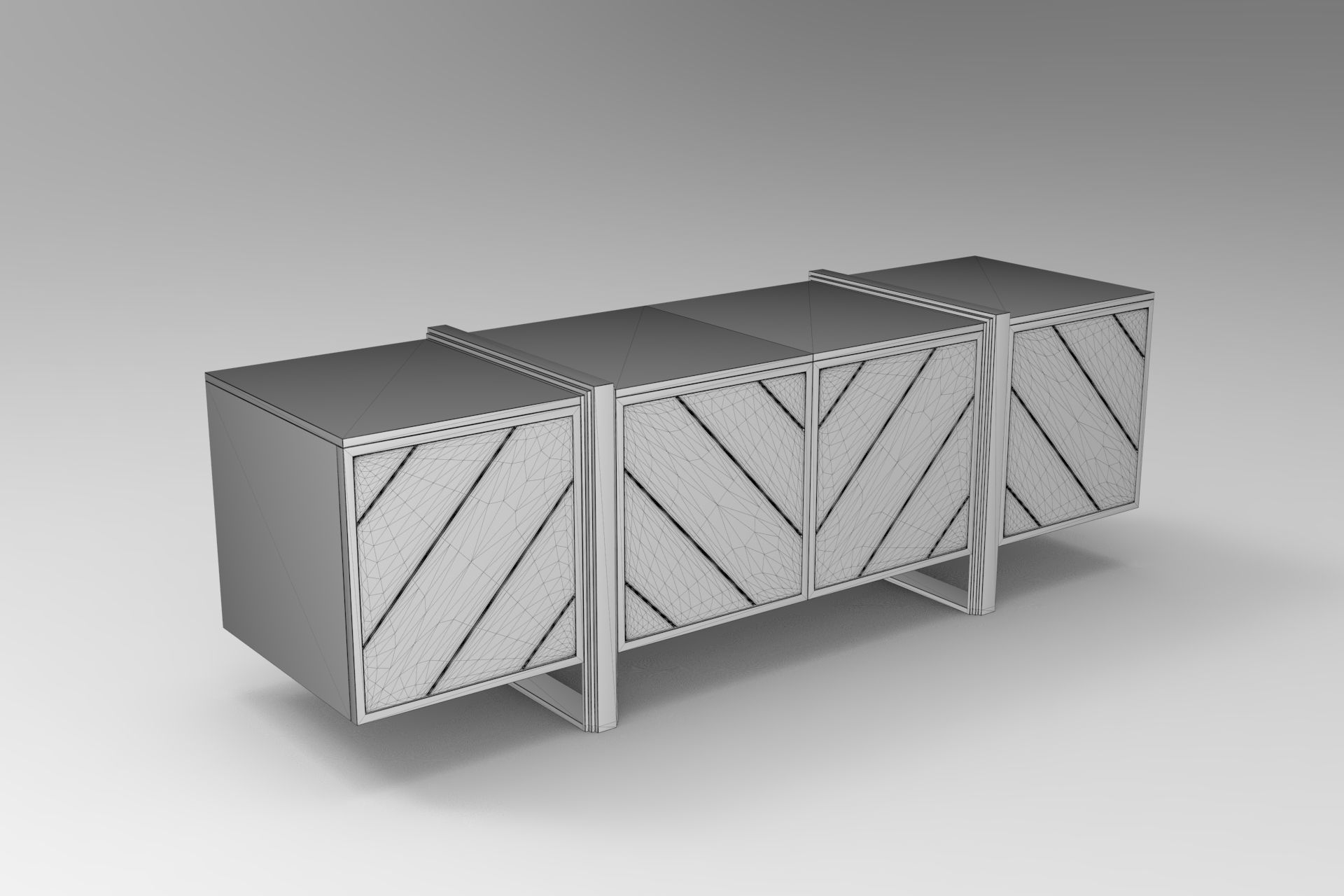 Perito Sideboard Low-poly 3D model_5