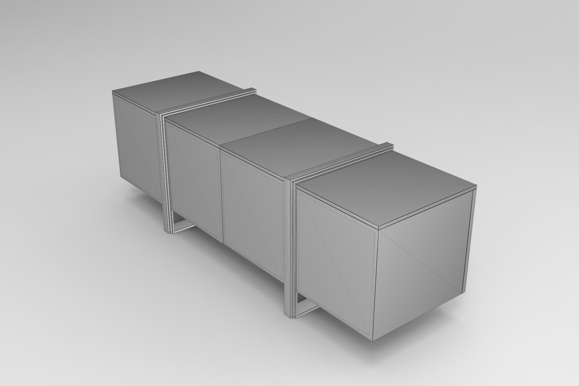 Perito Sideboard Low-poly 3D model_6