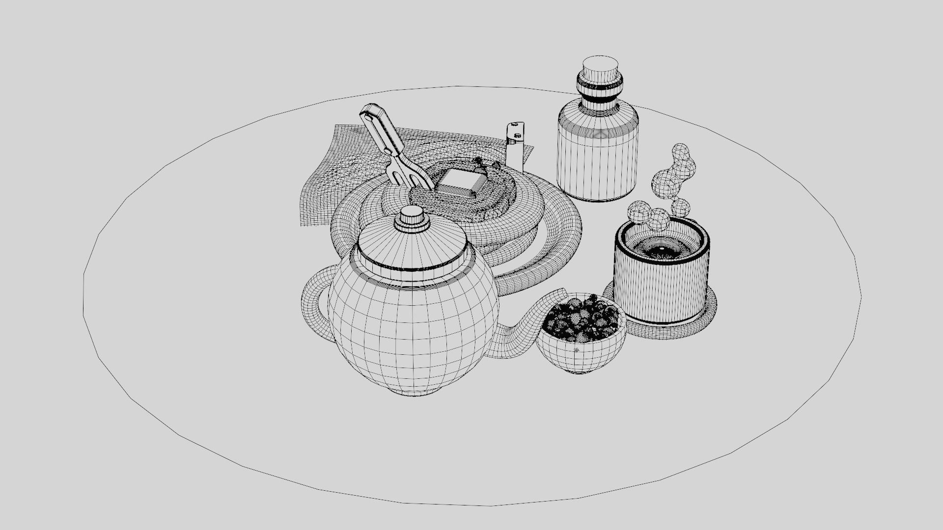 nice little breakfast Low-poly 3D model_32
