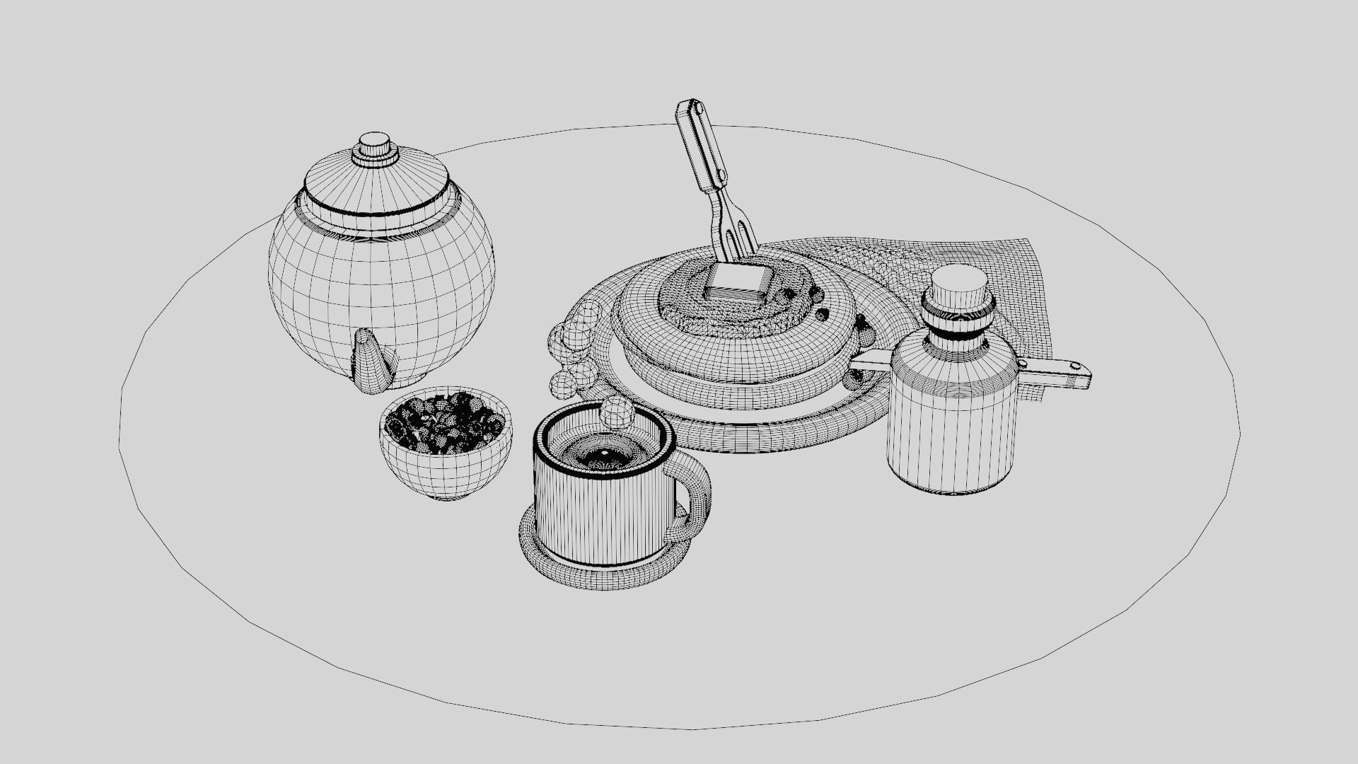 nice little breakfast Low-poly 3D model_34