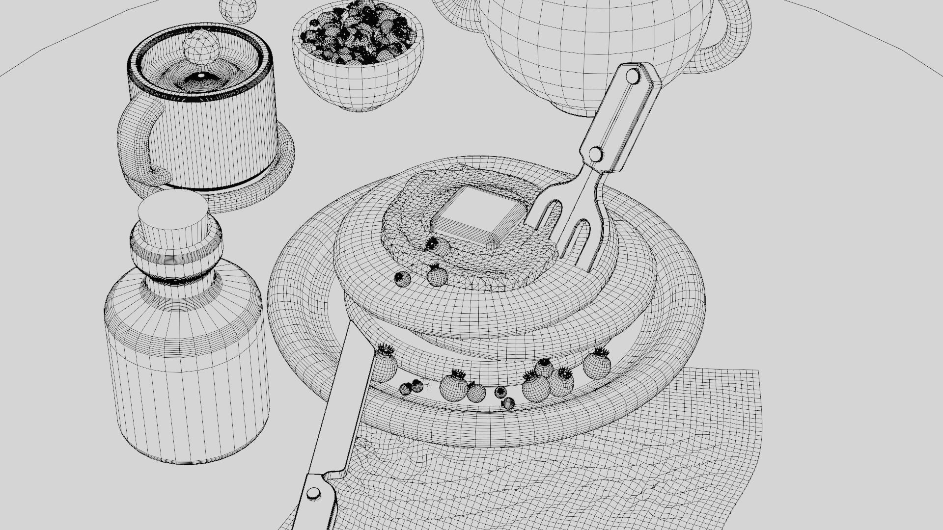 nice little breakfast Low-poly 3D model_38