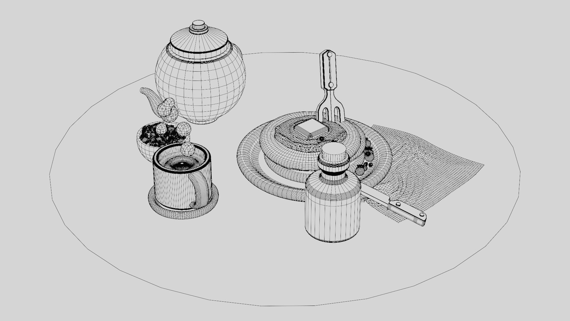 nice little breakfast Low-poly 3D model_35